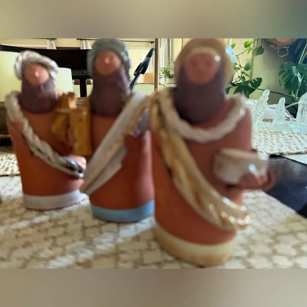 Vintage Artisan nativity set terracotta 5 pcs